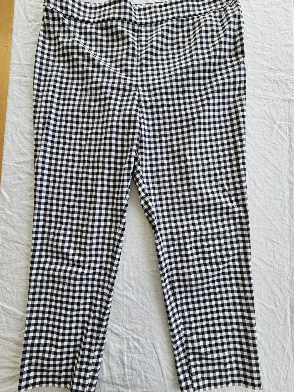 Talbots Womens Black & White Gingham Size Zip Pants Size 16